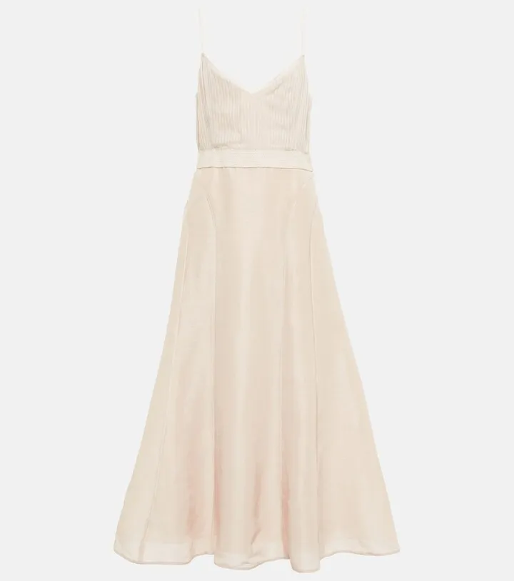Bernini linen and silk midi dress