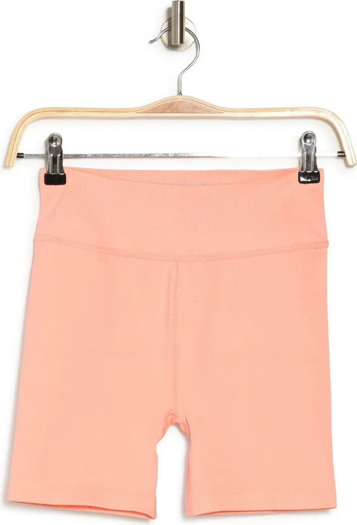 Thin Rib High Waist Textured Bike Shorts