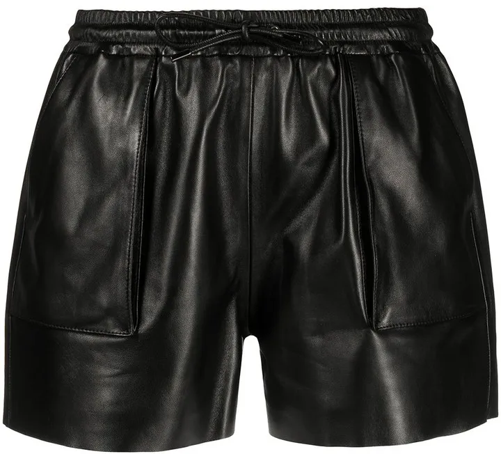 Elasticated Leather Shorts