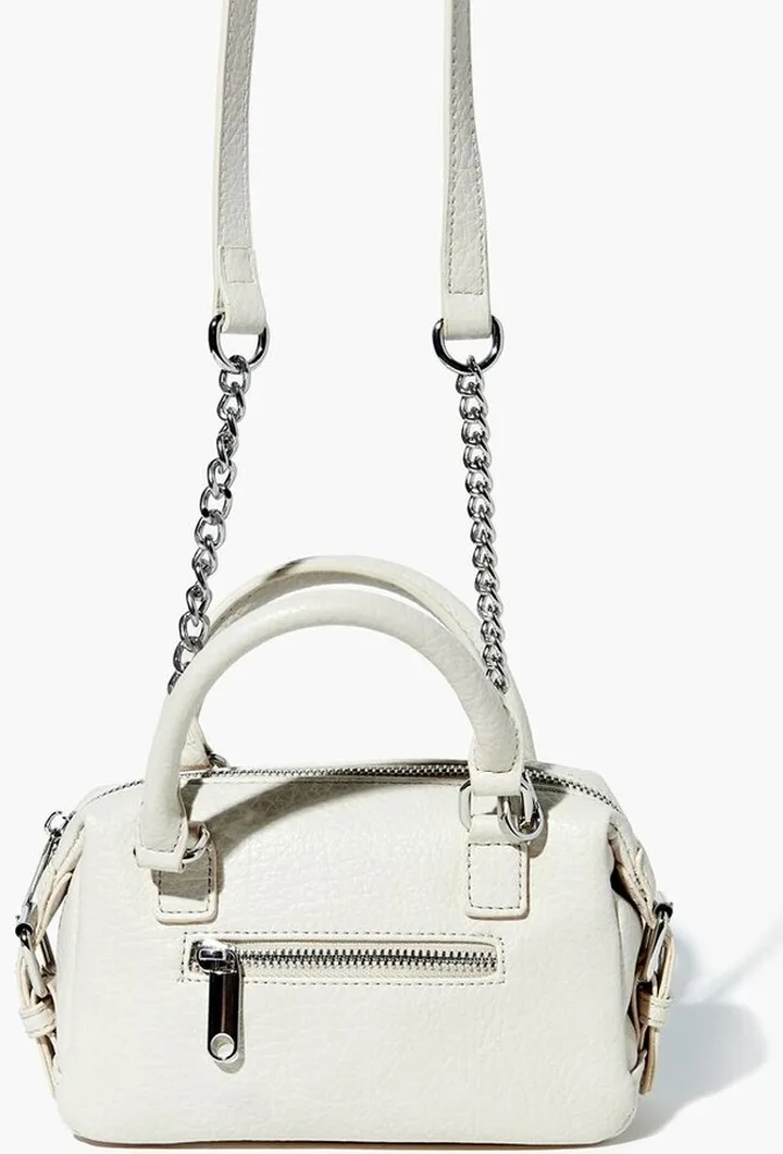 Faux Leather Crossbody Satchel