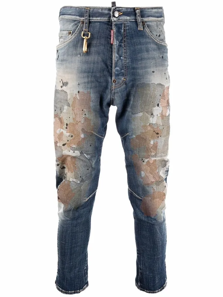 Distressed Tapered Jeans