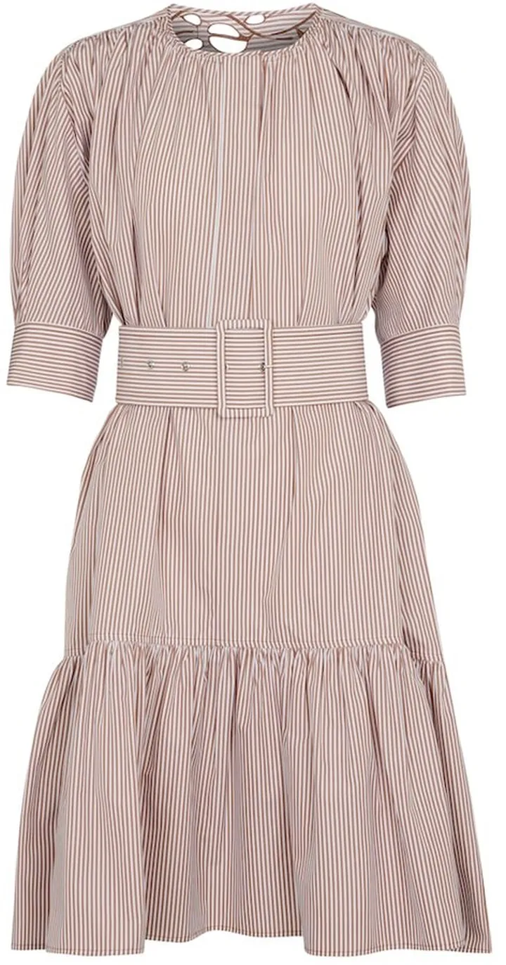 Striped cotton midi dress