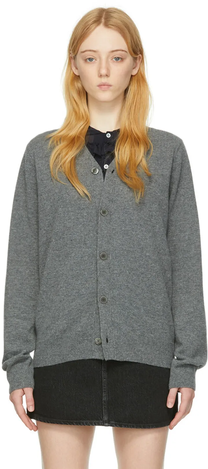 Comme des Garçons Shirt Grey Lambswool Cardigan