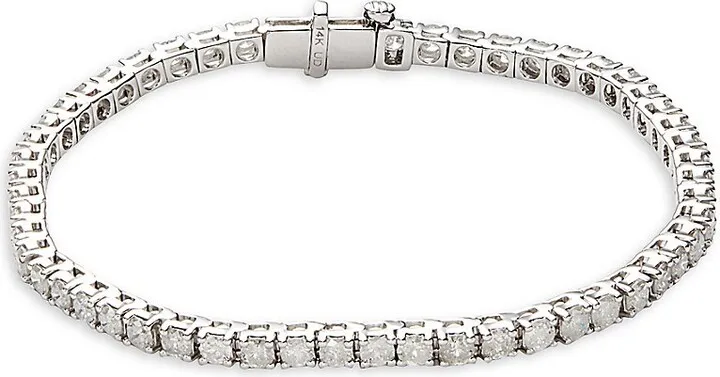 18K White Gold & 5.0 TCW Diamond Tennis Bracelet