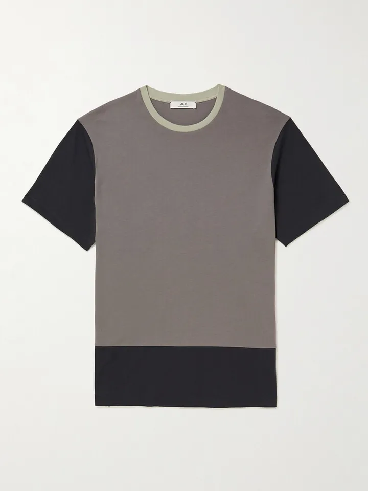 Colour-Block Cotton-Jersey T-Shirt