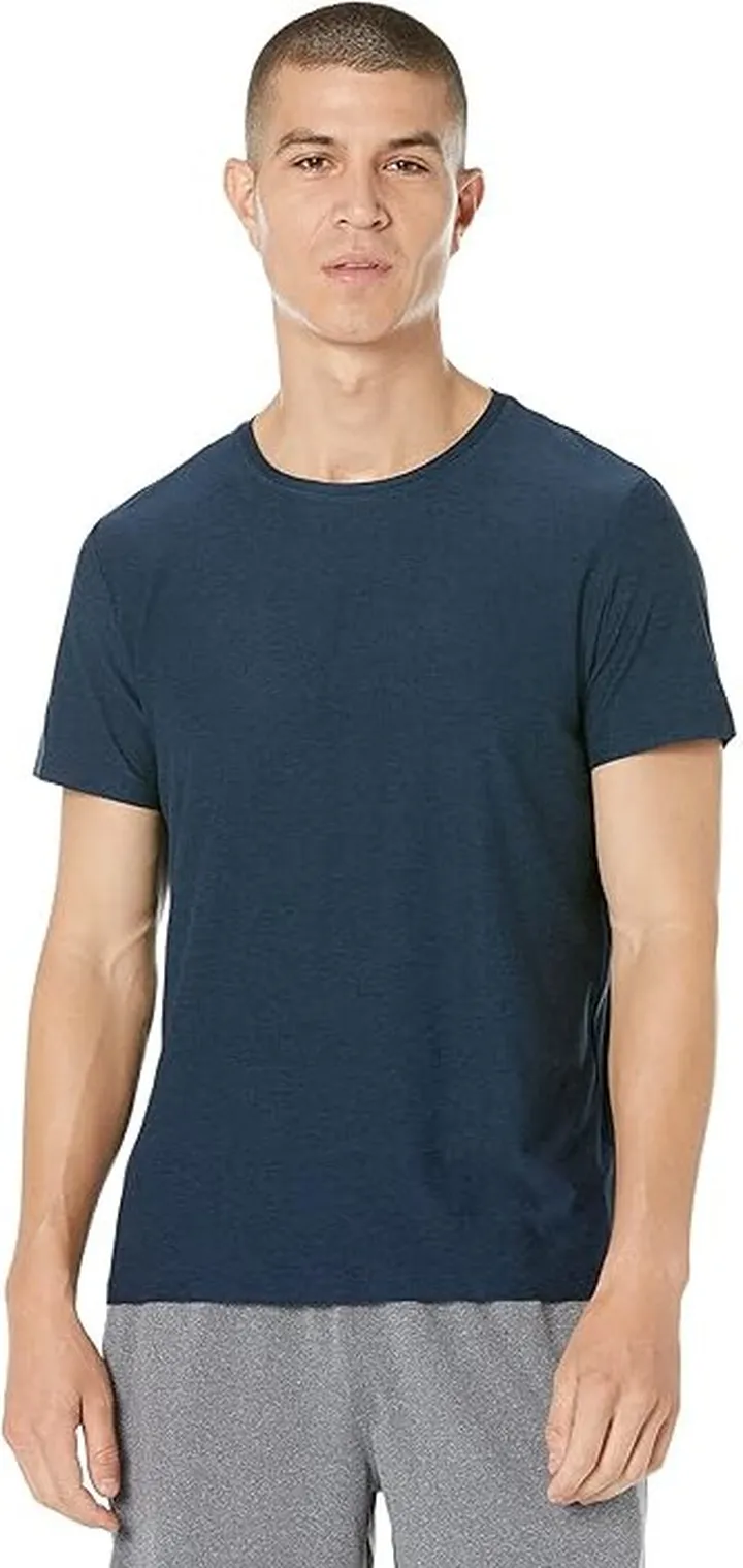 Beyond Yoga Always Beyond Crew Tee (Nocturnal Navy) Men's Clothing