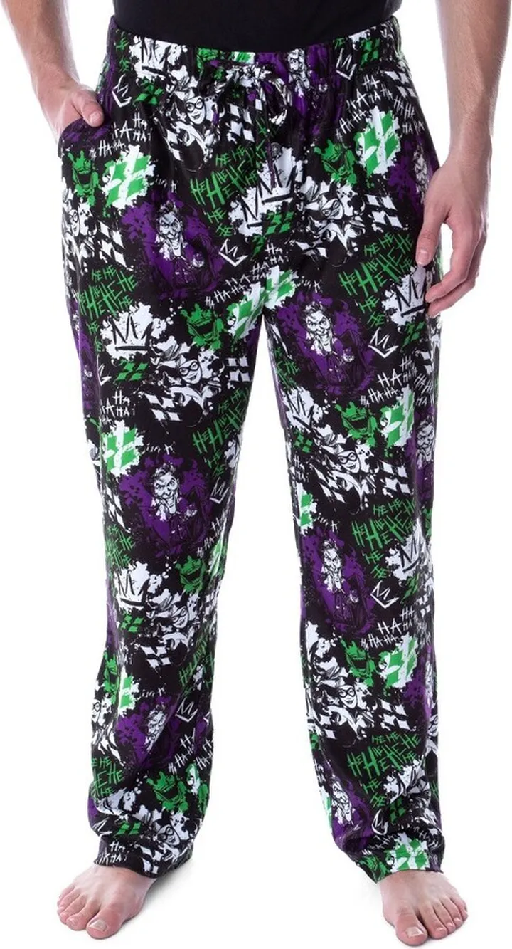 DC Comics Men's Classic The Joker And Harley Quinn Adult Lounge Pajama Pants 2XL Multicoloured