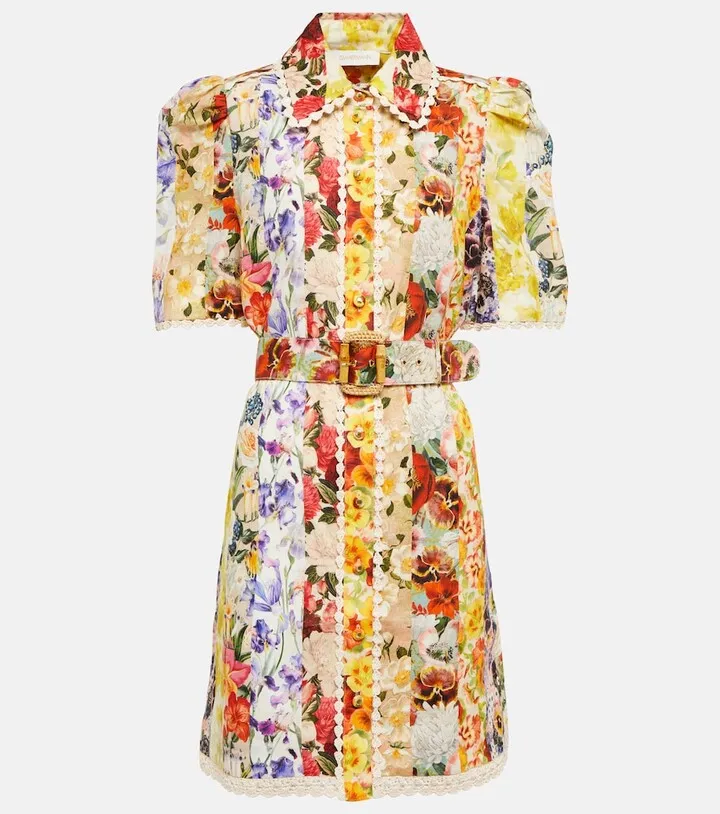 Wonderland floral linen shirt dress