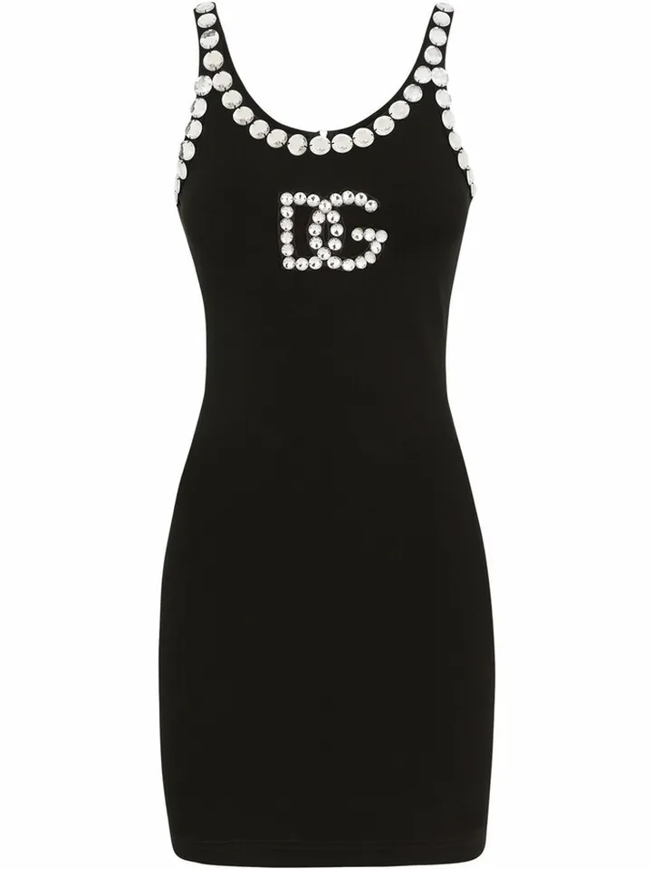 Crystal-Embellished Mini Dress