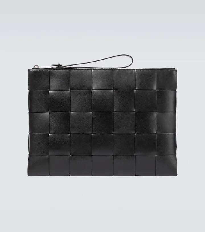 Intreccio leather pouch