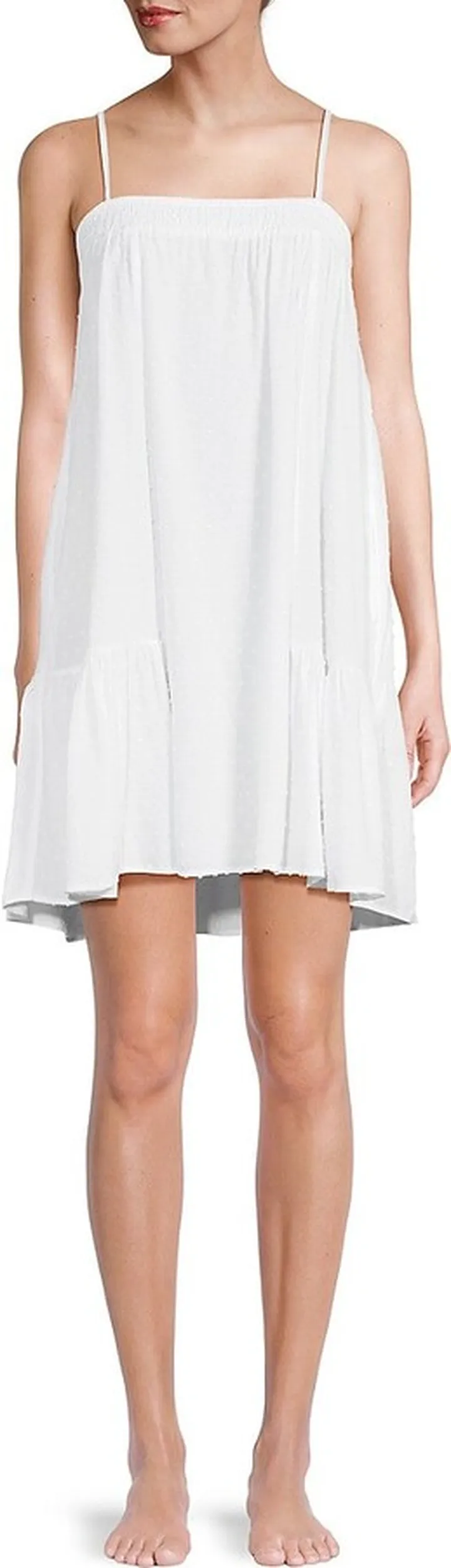 Smocked Squareneck Chemise