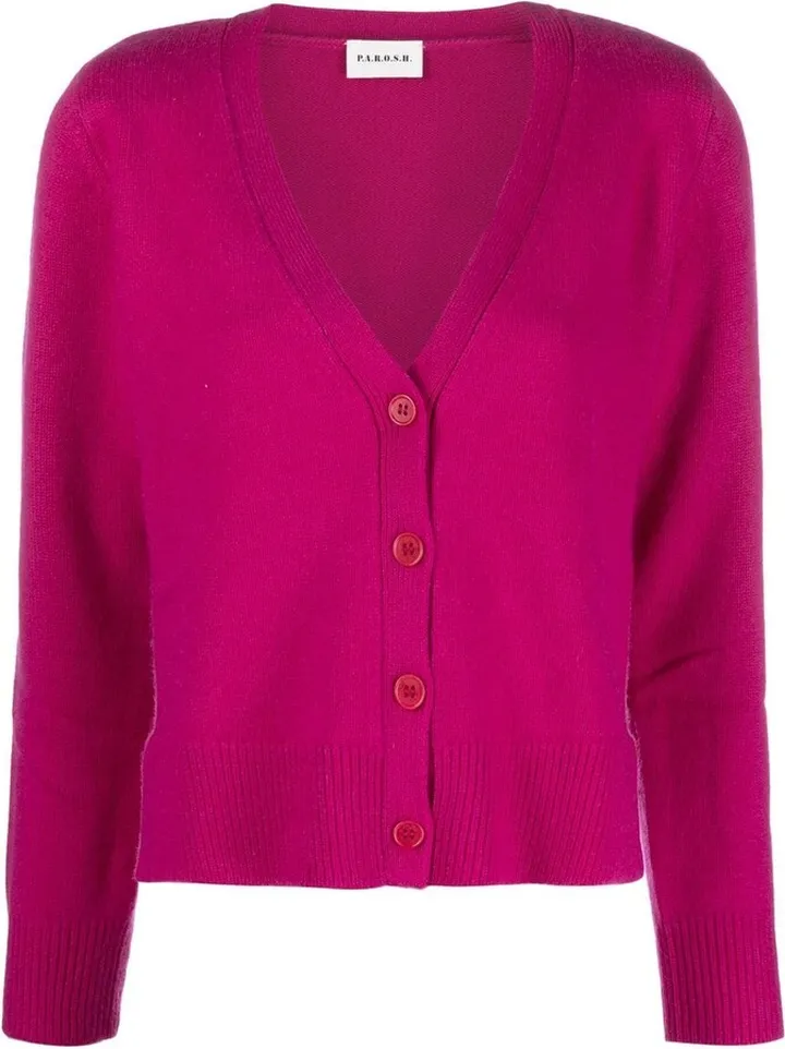 V-neck knitted cardigan