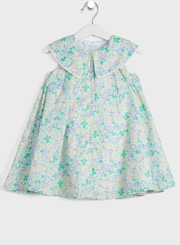 Kids Floral Print Midi Dress