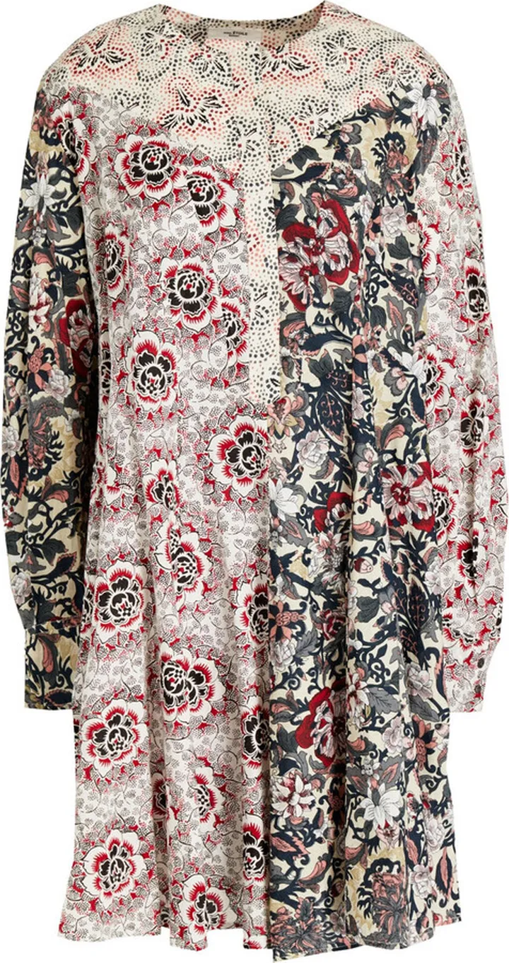 Lissande patchwork-effect floral-print cotton-poplin mini dress