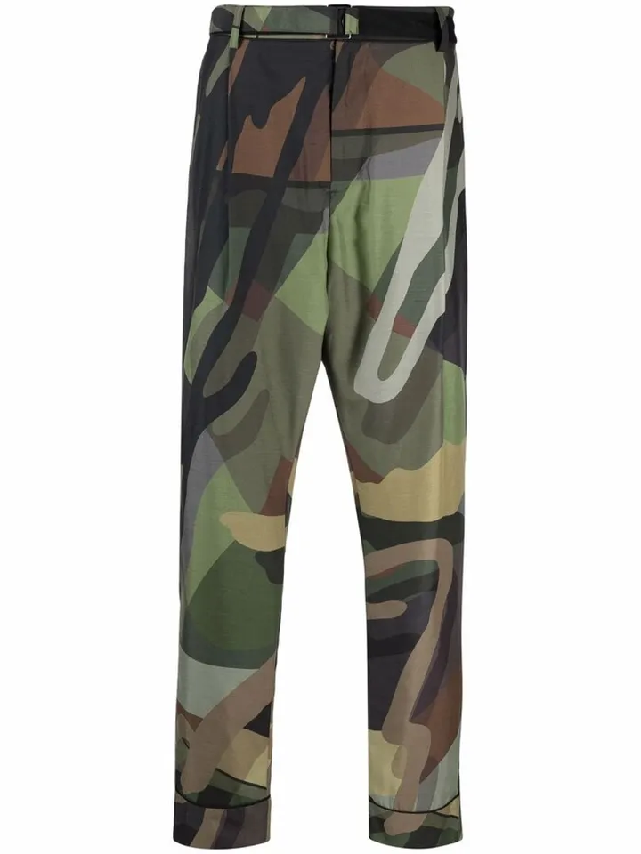 Geometric Straight-Leg Trousers