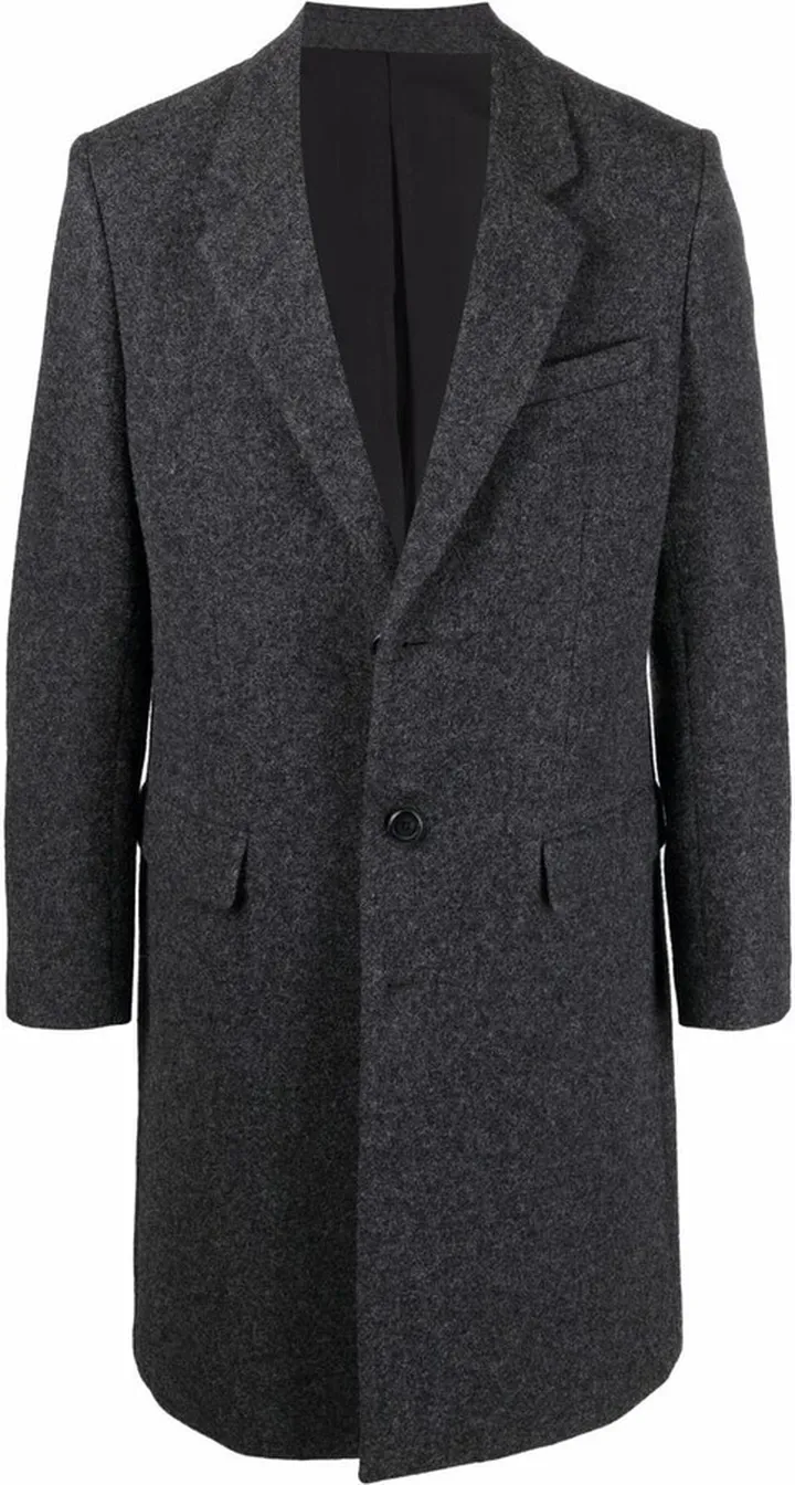 Single-Breasted Wool Coat