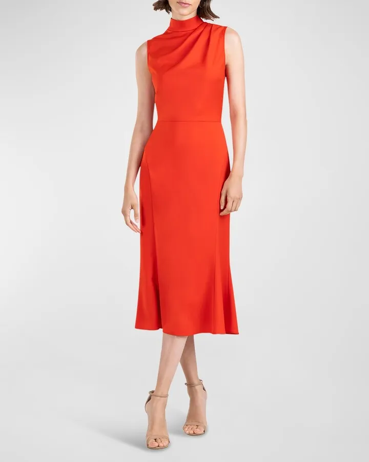 Audrey Sleeveless Mock-Neck Midi Dress