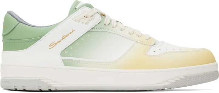 Santoni White Gradient Sneakers