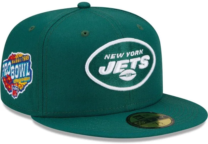 Men's New Era Green New York Jets Patch Up 1999 Pro Bowl 59FIFTY Fitted Hat