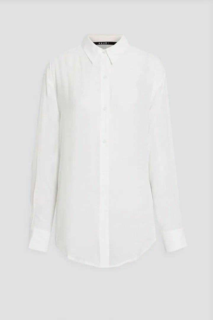 Super Nova pleated voile shirt
