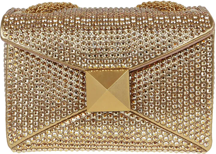 Shoulder Bag One Stud Con Ricamo Rhinestones