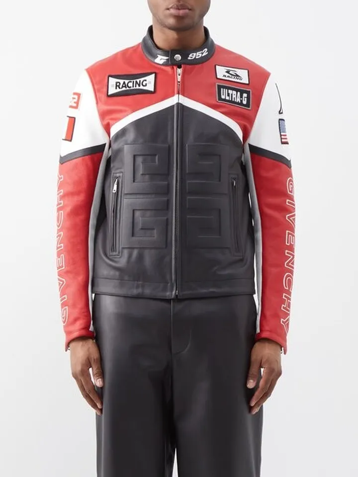 4g-embossed Leather Jacket