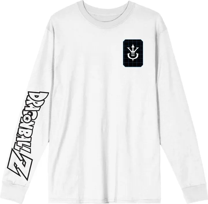Dragon Ball Z Super Saiyan Crest Men’s White Long Sleeve Shirt-XX-Large