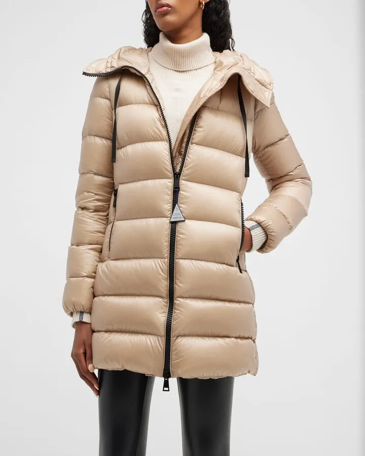 Suyen Down Quilted Nylon Hooded Parka