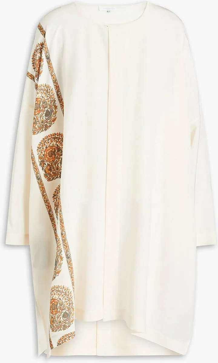 Printed silk crepe de chine tunic