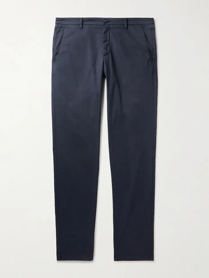 Slim-Fit Straight-Leg Cotton-Blend Twill Chinos