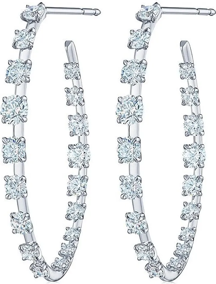 18kt white gold diamond Starry Night hoop earrings