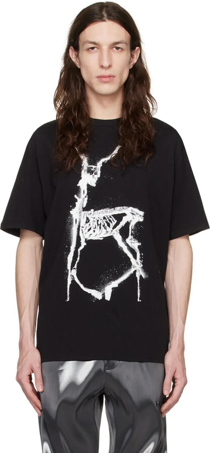 HELIOT EMIL Black Deluge Print T-Shirt