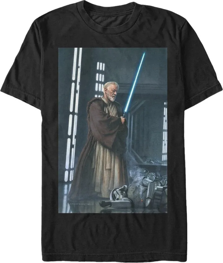 Men's Star Wars Obi-Wan Kenobi Lightsaber T-Shirt - Black - 5X Large
