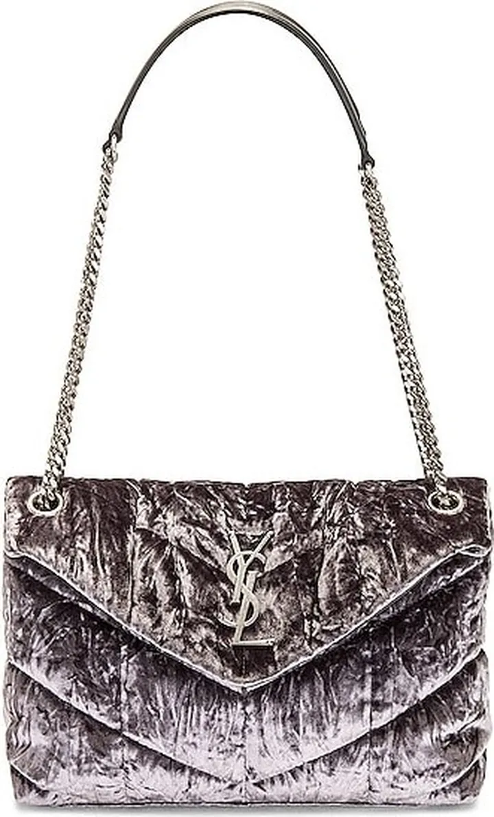 Saint Laurent Small Puffer Chain Bag in Grey