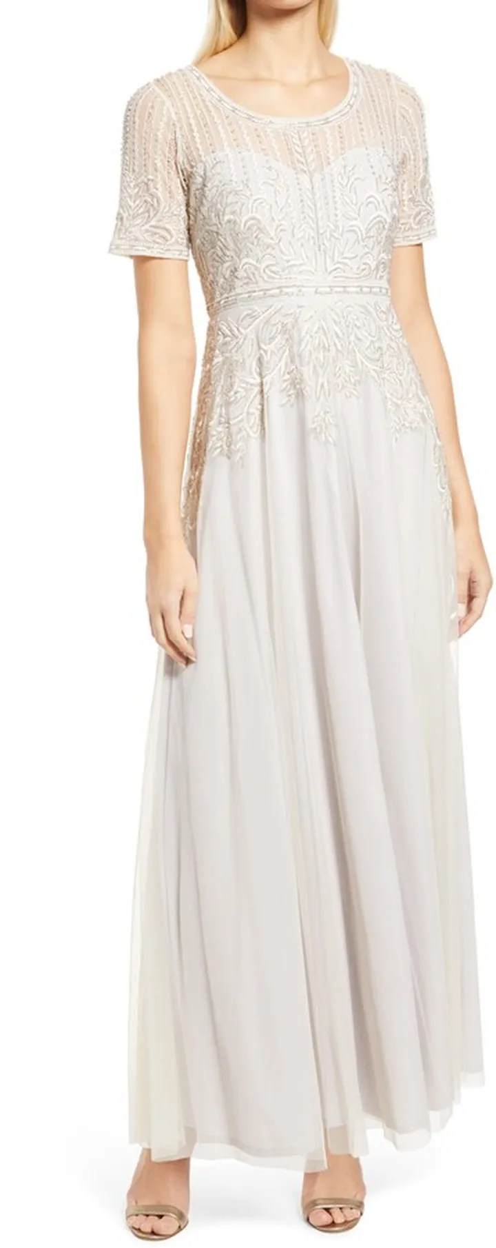 Embroidered Beaded Gown