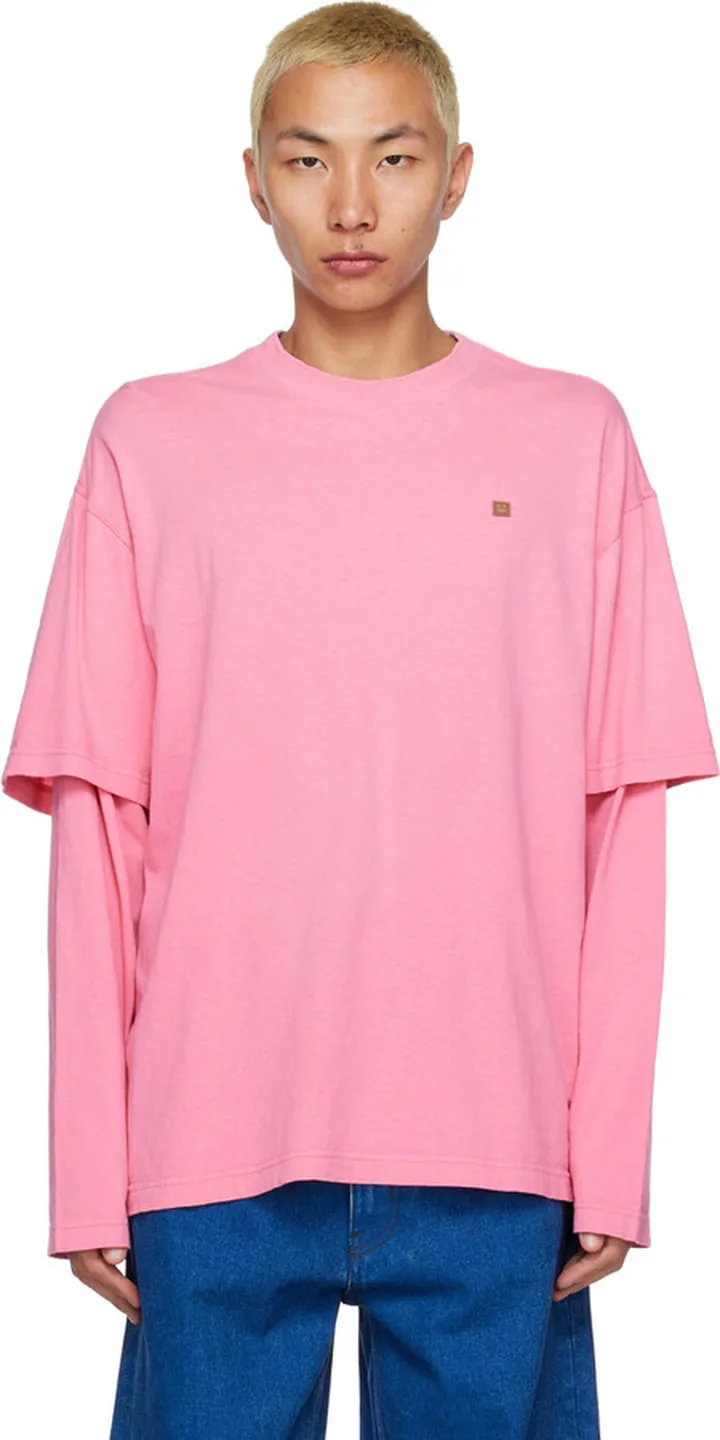 Acne Studios Pink Embroidered T-Shirt