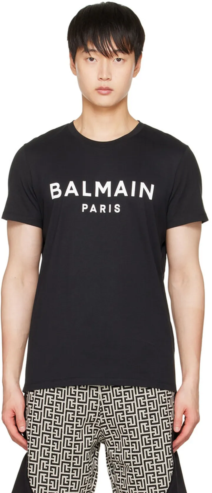 Balmain Black Print T-Shirt