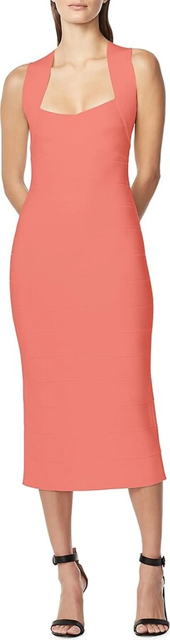 Crisscross-Back Midi Sheath Dress