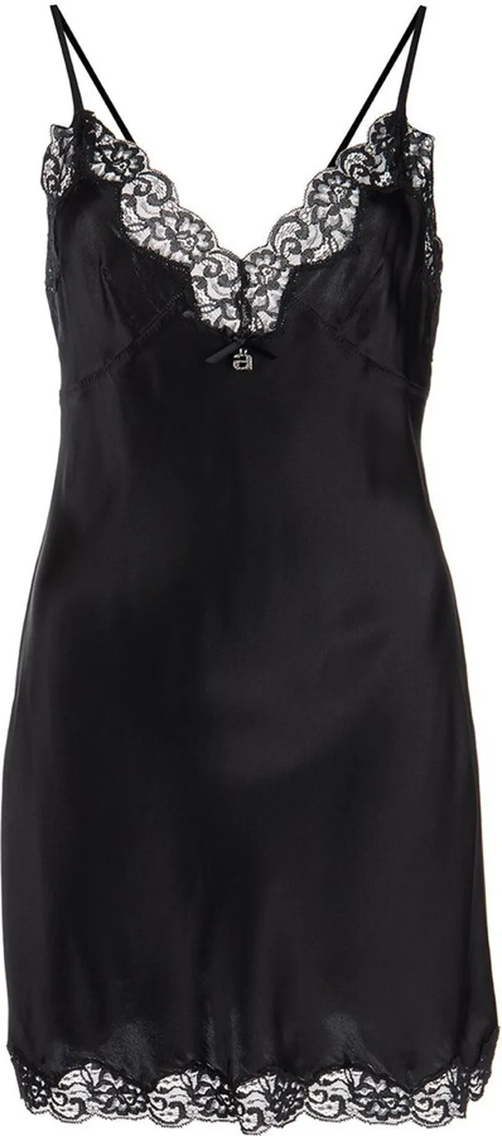 Lace-Trim Silk Slip Dress