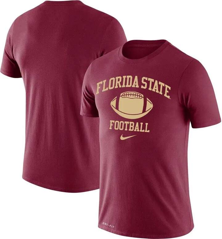 Men's Nike Garnet Florida State Seminoles Retro Football Lockup Legend Performance T-shirt