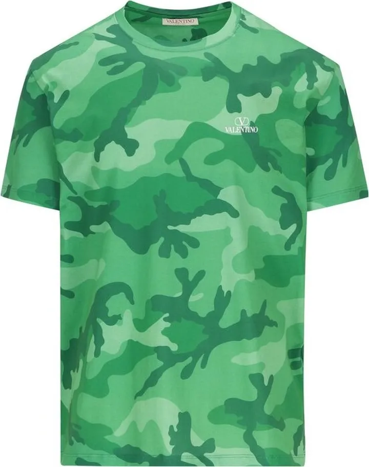 Valentino Camouflage Printed Crewneck T-Shirt