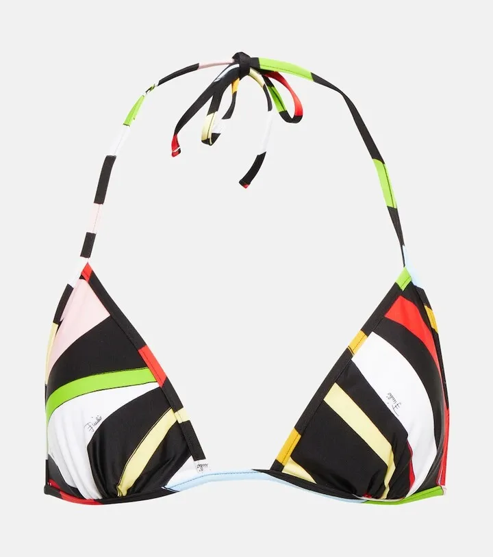 Printed bikini top