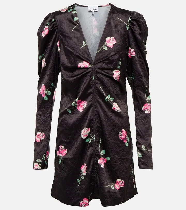 Floral satin minidress