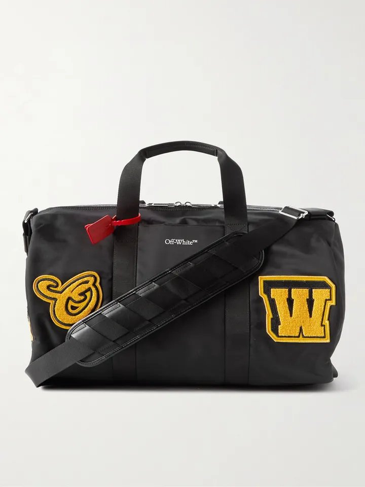 Hard Core Logo-Appliquéd Shell Duffle Bag