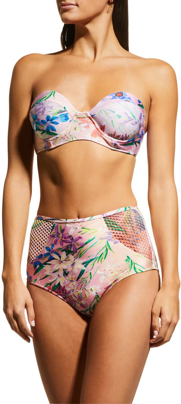 Iris Floral High-Waisted Bikini Bottoms