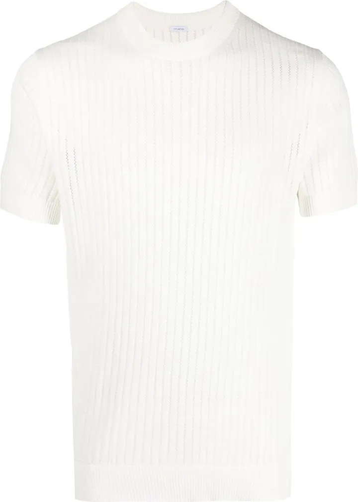 ribbed-knit cotton T-shirt