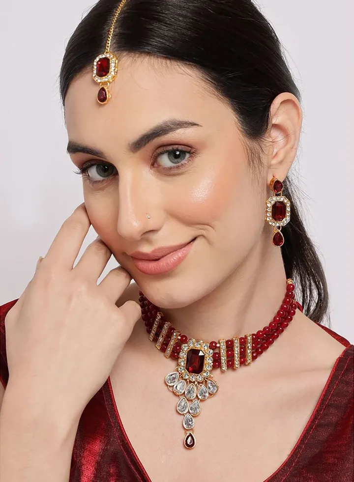 Gold-Plated Contemporary Jewellery Set
