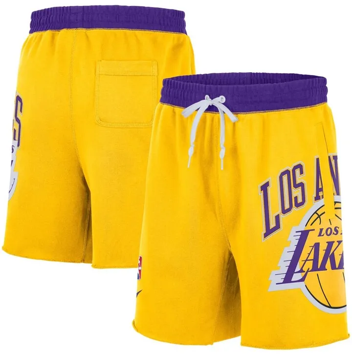Nike Men's Los Angeles Lakers 75th Anniversary Courtside Fleece Shorts