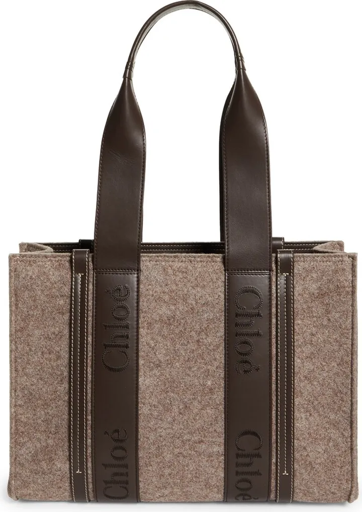 Medium Woody Logo Strap Felt Tote