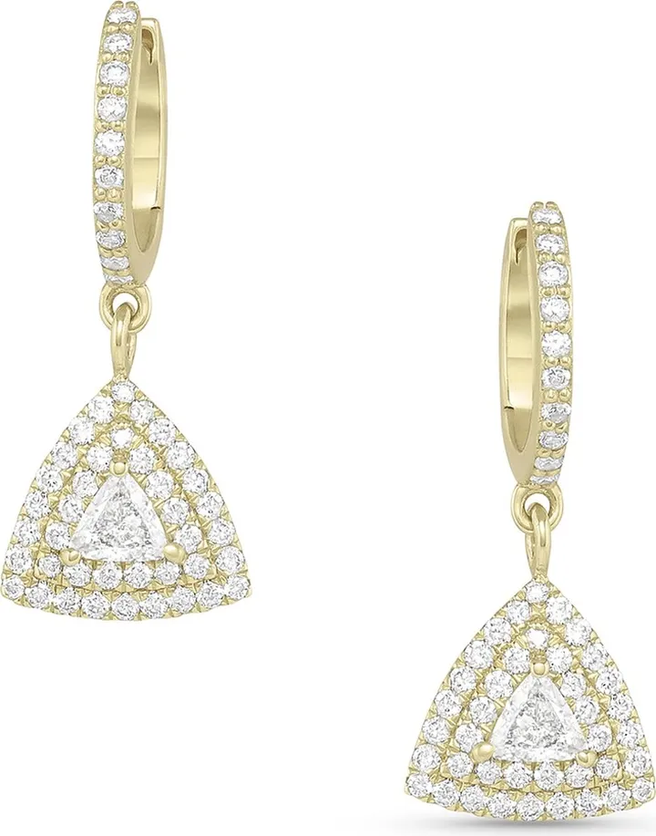Trillion Diamond Drop Earrings